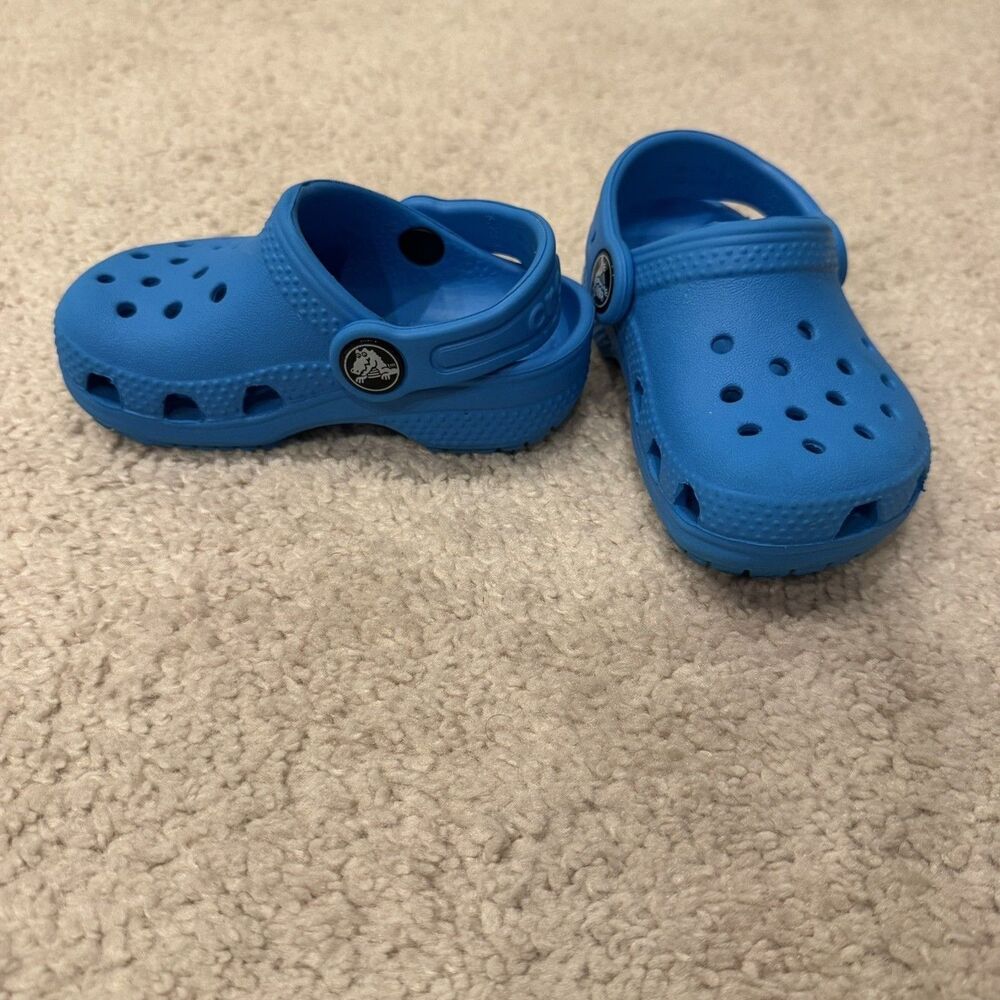 Crocs Classic Clog Toddler Kids Baby Size C5 Slip On Shoes Blue - Picture 7 of 7